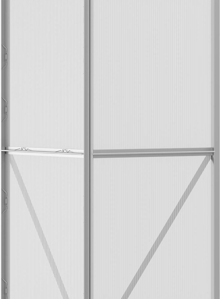 Outsunny Szklarnia przylegająca, Drzwi przesuwne, Otwierane okna dachowe, Poliwęglan+Aluminium, Kolor: Srebrny, 192 x 68 x 196 cm