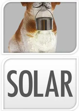 Figurka piesek z lampką solarną