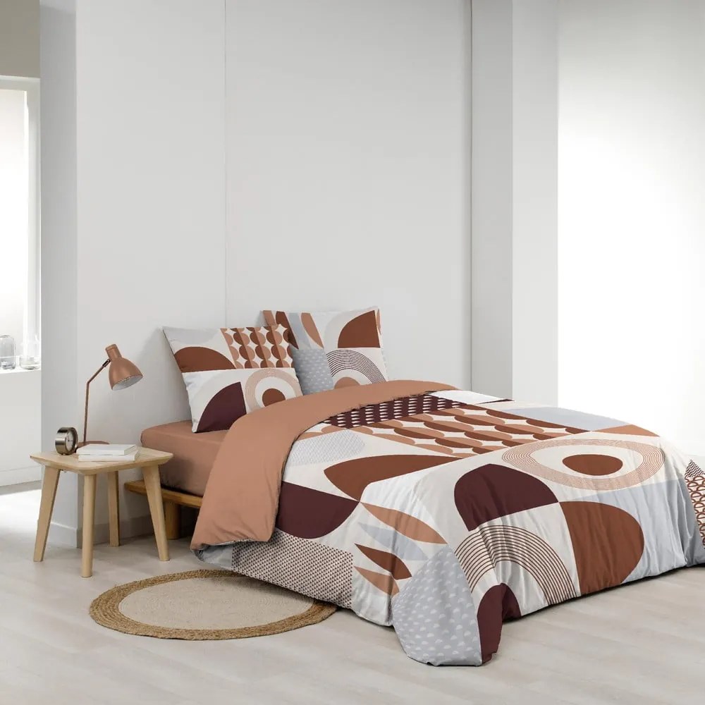 Bawełniana pościel dwuosobowa w kolorze terakoty 240x220 cm Gemma – douceur d'intérieur