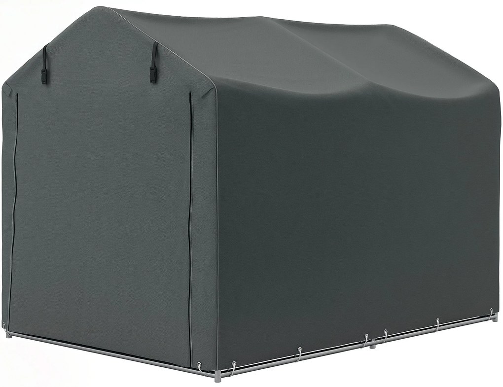 Outsunny Namiot garażowy, wodoodporny namiot z drzwiami, odporny na UV 220 x 157 x 165 cm Ciemnoszary