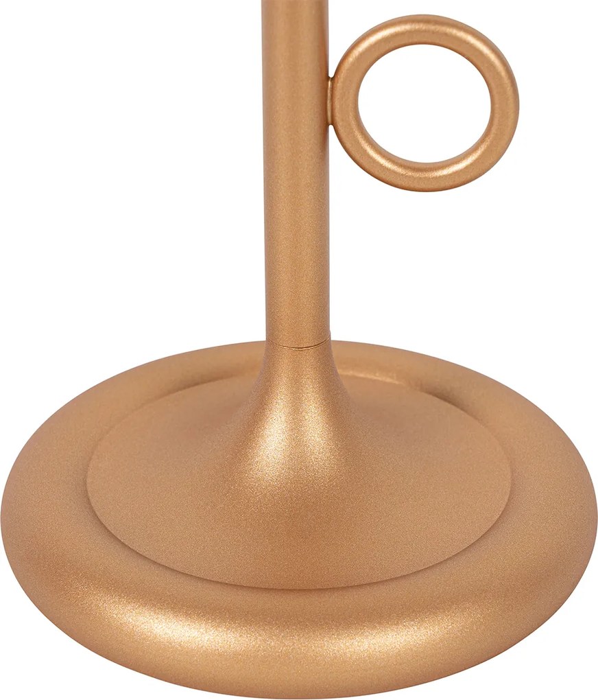 Lampa stołowa zewnętrzna złota w komplecie z diodą LED i ściemniaczem dotykowym, ładowana akumulatorowo - Sjarel