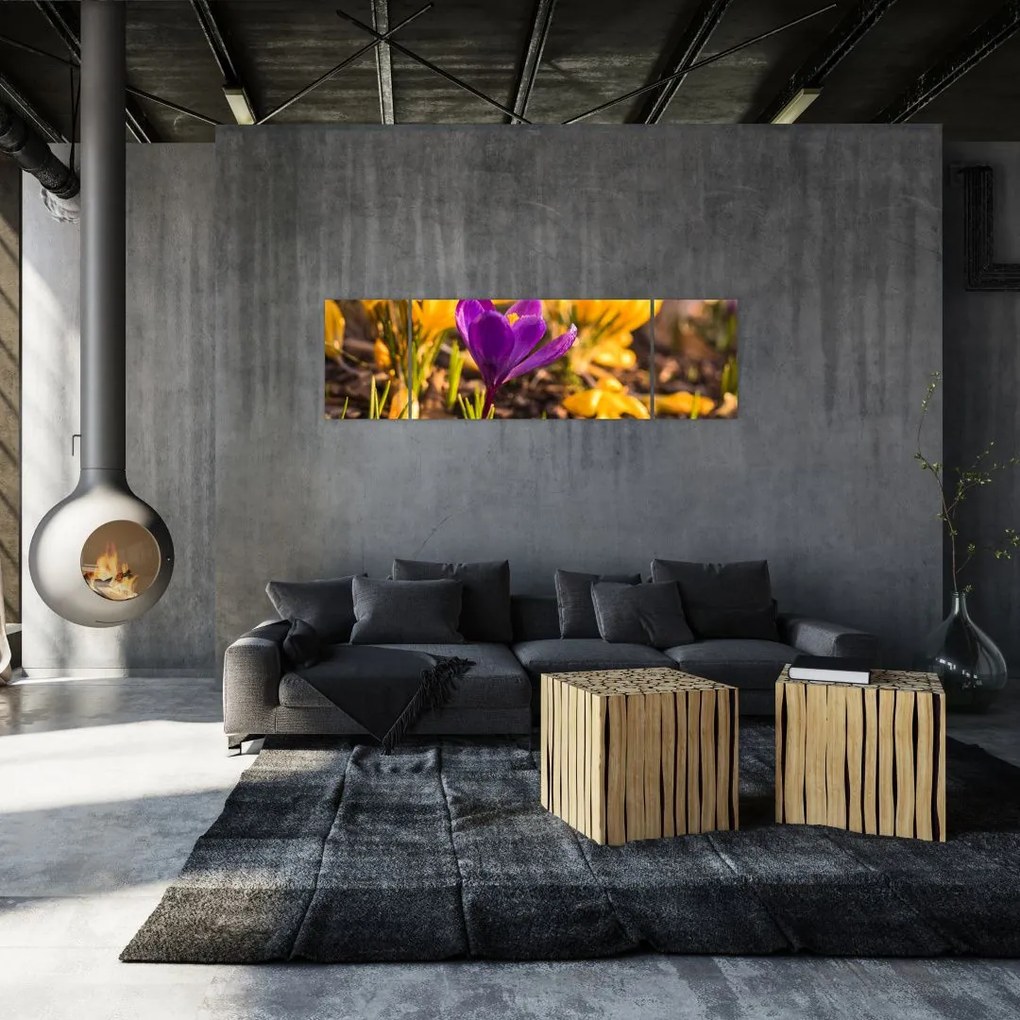 Obraz fioletowego kwiatu (170x50 cm)