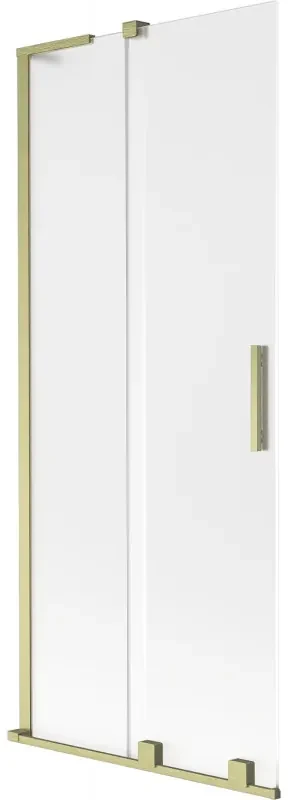 Mexen Velar L parawan nawannowy 2-skrzydłowy rozsuwany 80 x 150 cm, szron, złoty szczotkowany - 896-080-003-31-55