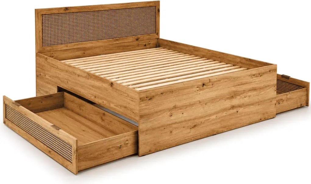 Łóżko tapicerowane Calviro z wysokim wezgłowiem i szufladami – nowoczesny design, komfort i elegancja do Twojej sypialni