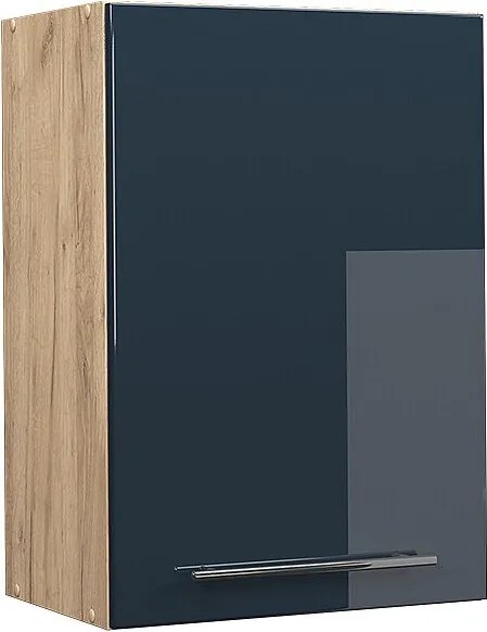 Szafka ścienna ciemnoniebieski wysoki połysk 50x34.1x72 fame-line