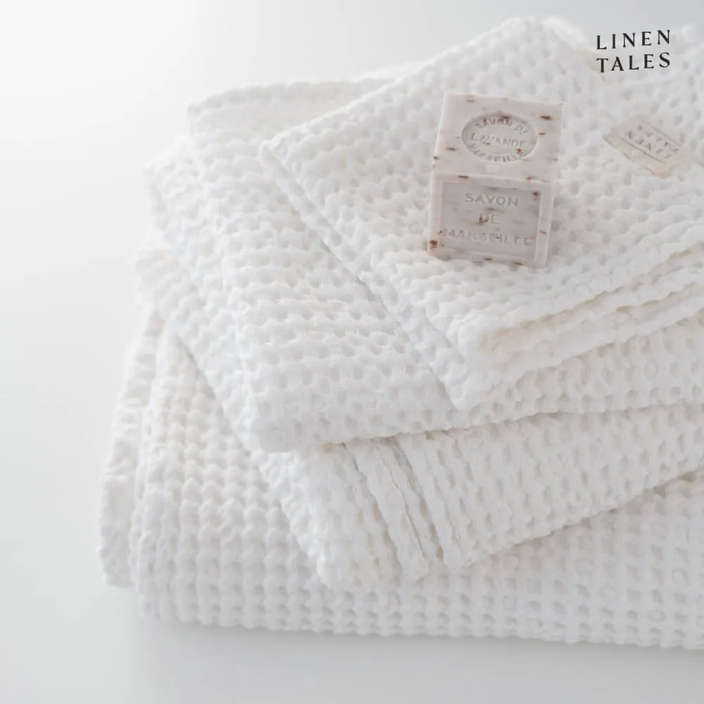 Białe ręczniki zestaw 3 szt. Honeycomb – Linen Tales