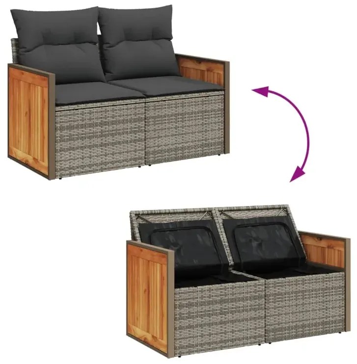 Sofa ogrodowa z czarnymi poduszkami - Sydnet 4X