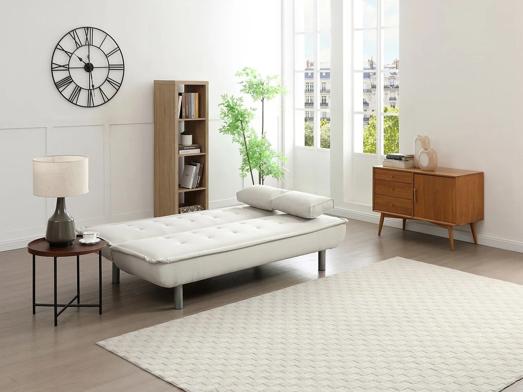 Kanapa rozkładana w kolorze beżowym MISHAN