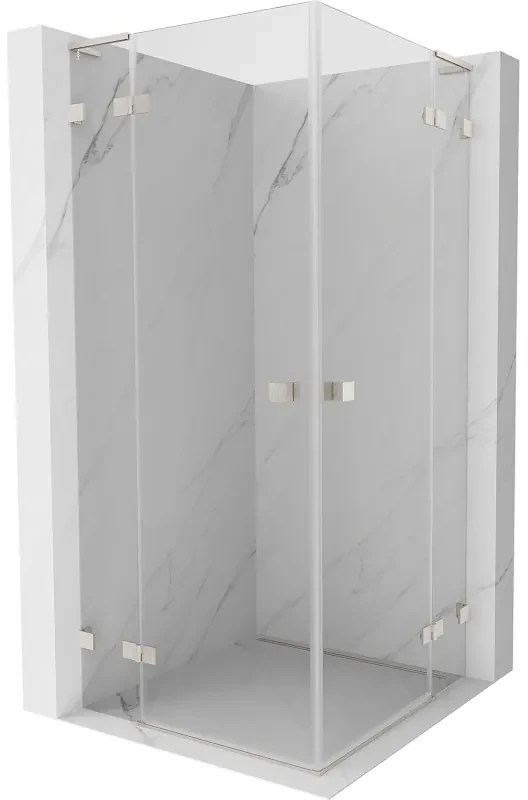 Mexen Lunar L Duo kabina prysznicowa uchylna 95 x 95 cm, transparent, nikiel szczotkowany - 834L-095L-095P-97-00