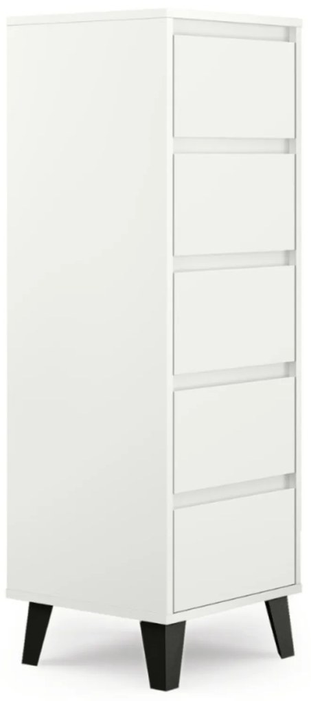 Komoda z Szufladami do Salonu BORVO 40 cm Biała Nowoczesna