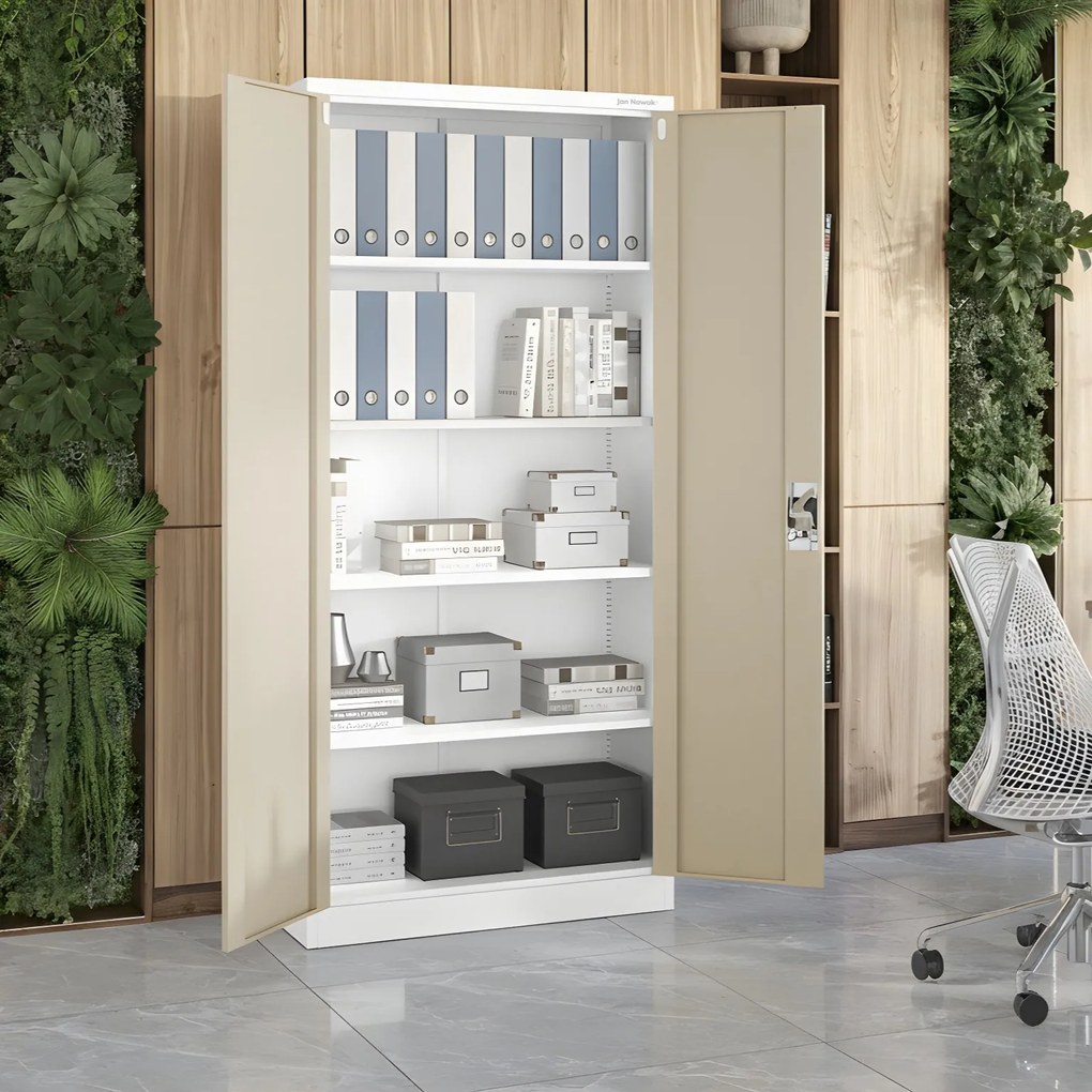 Szafa na dokumenty biała/złoty dąb: Eco Design JAN H