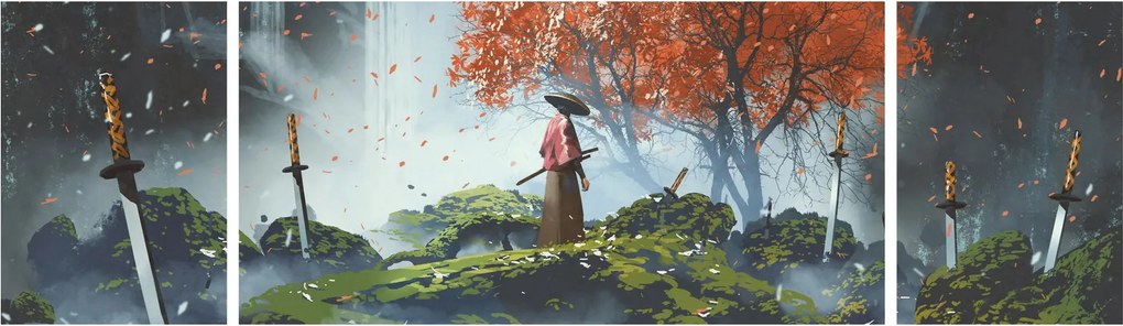 Obraz - Ilustracja przedstawiająca Ogród Mieczy (170x50 cm)
