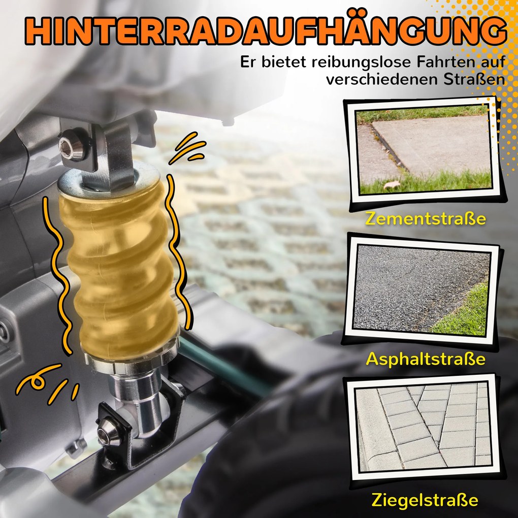 AIYAPLAY Elektryczny motocykl dla dzieci z manualną kontrolą gazu, kołami treningowymi, muzyką, Pomarańczowy