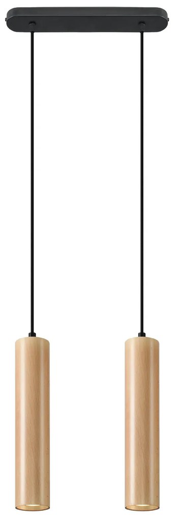 Drewniana podwójna lampa wisząca - EX548 D2-S32