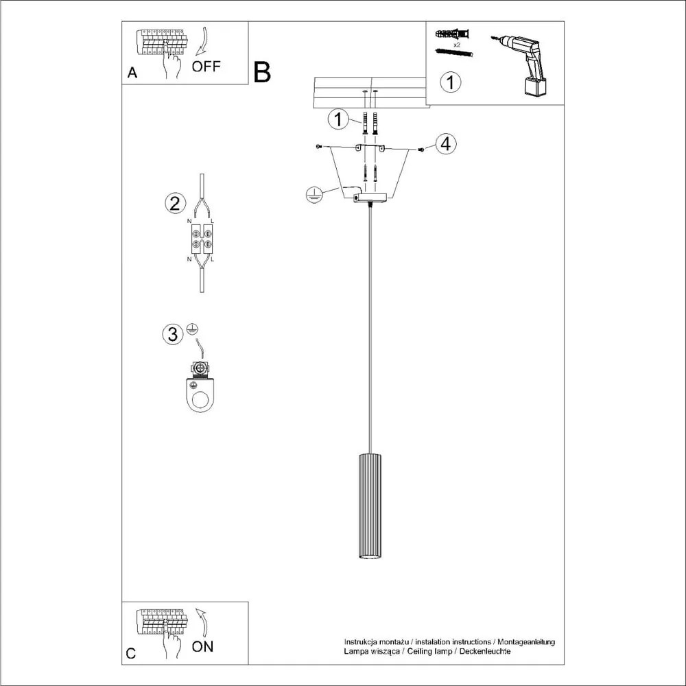 Lampa wisząca w kolorze złota Gleam – Nice Lamps