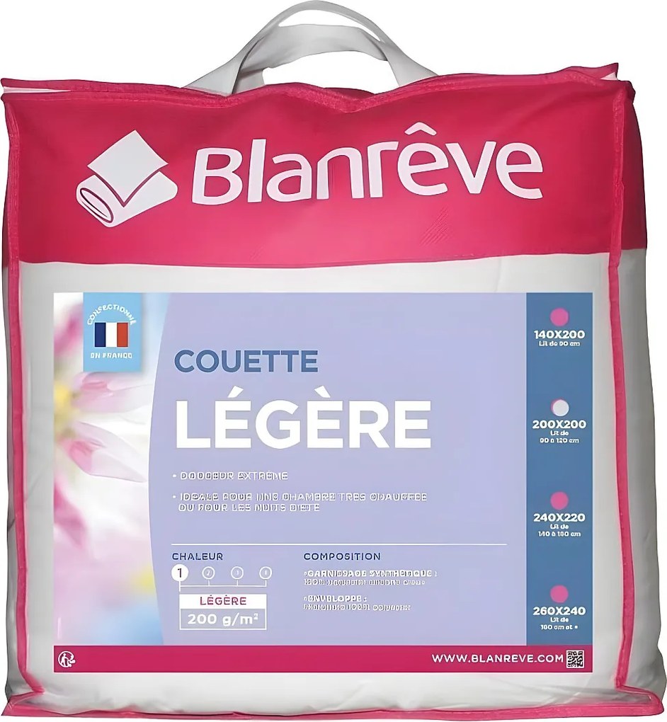 Lekki kołdra z mikrofibry BLANREVE - Biały 200 x 200 cm