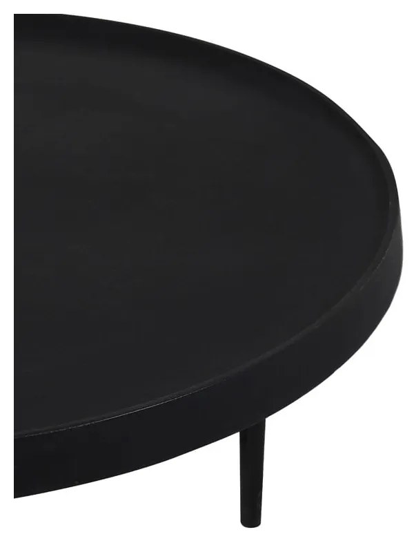 Czarne okrągłe stoliki zestaw 2 szt. ø 75 cm Tobias – Light &amp; Living