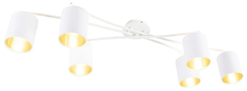 Nowoczesna lampa sufitowa biała 6-światłowa - Lofty Nowoczesny Oswietlenie wewnetrzne