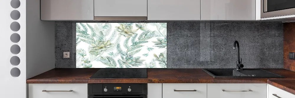 Panel do kuchni Kwiaty i liście