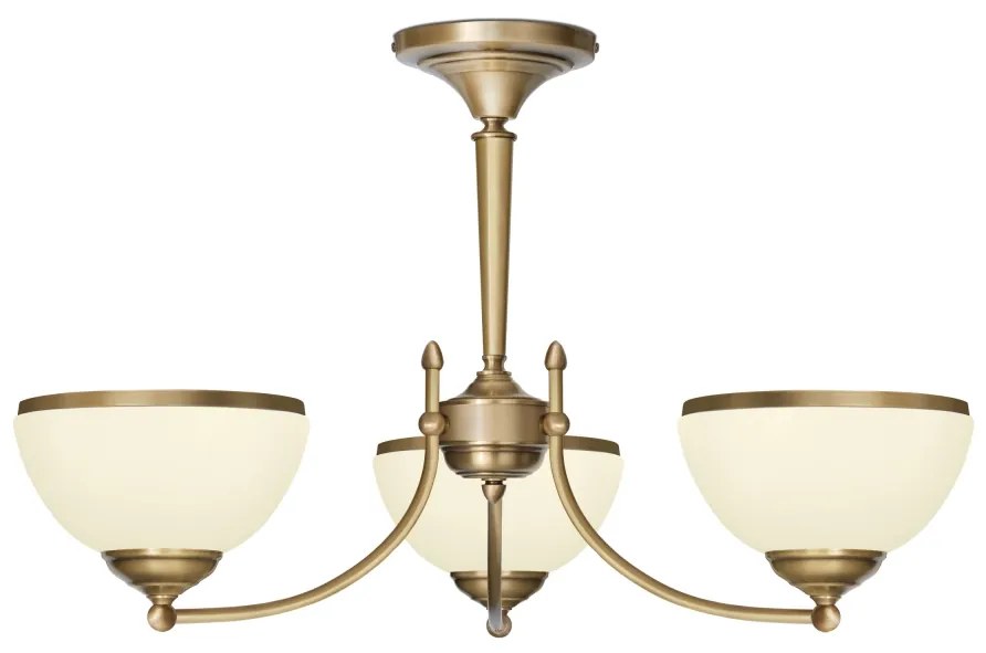 Żyrandol mosiężny z kloszami z ramką YR-S3AKE