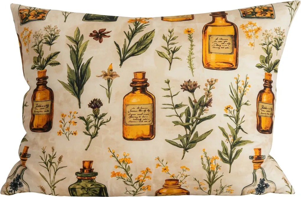 Poszewka na poduszkę z mikrofibry APOTHECARY 70x90 cm, kremowy