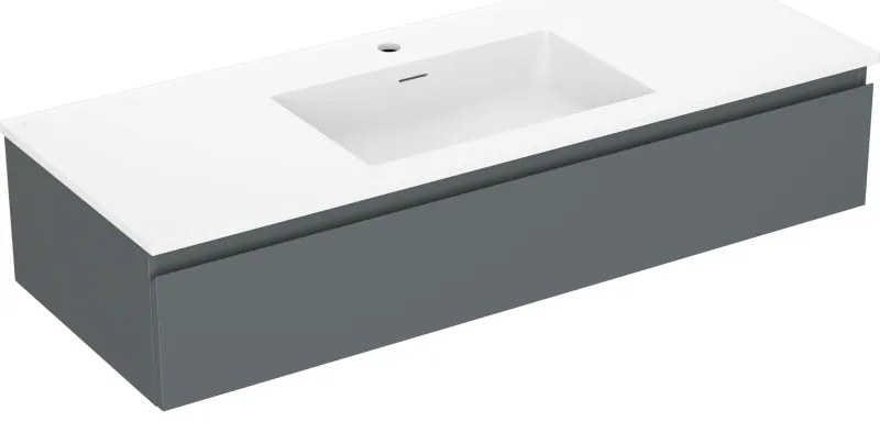 Mexen Orio szafka łazienkowa 120 cm z umywalką Otis, 1 szuflada, grafit mat/biała mat - 91A10-12023-1-BF66-W18M01