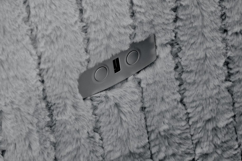 Fotel wypoczynkowy, obrotowy, elektrycznie rozkładany, bujany PEGAS popiel