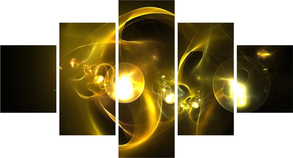 Abstrakcyjny obraz żółtych kul (125x70 cm)