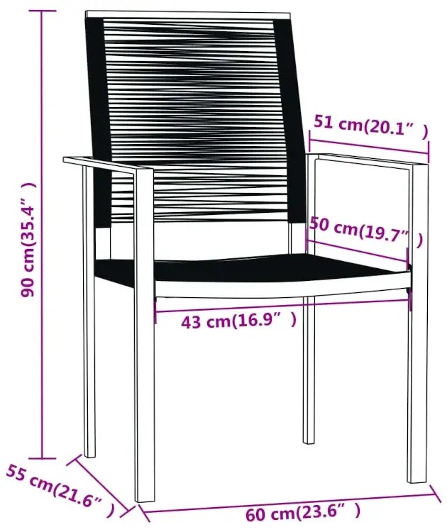 Czarny elegancki zestaw mebli ogrodowych F4-W16