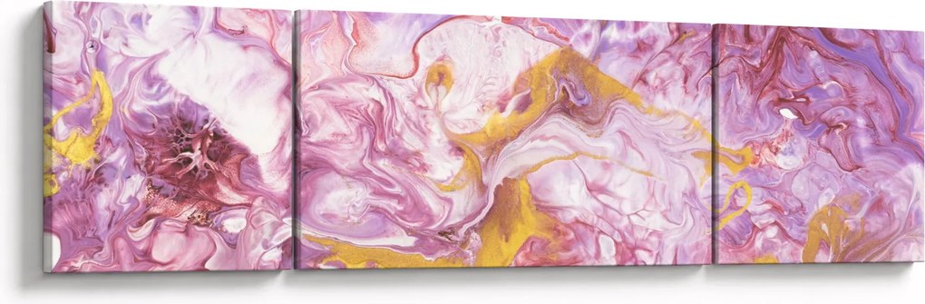 Obraz - Różwa abstrakcja (170x50 cm)