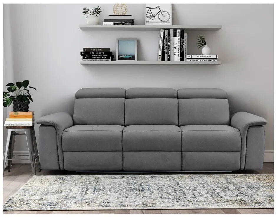 Szara skórzana sofa 211 cm Pareli – Støraa