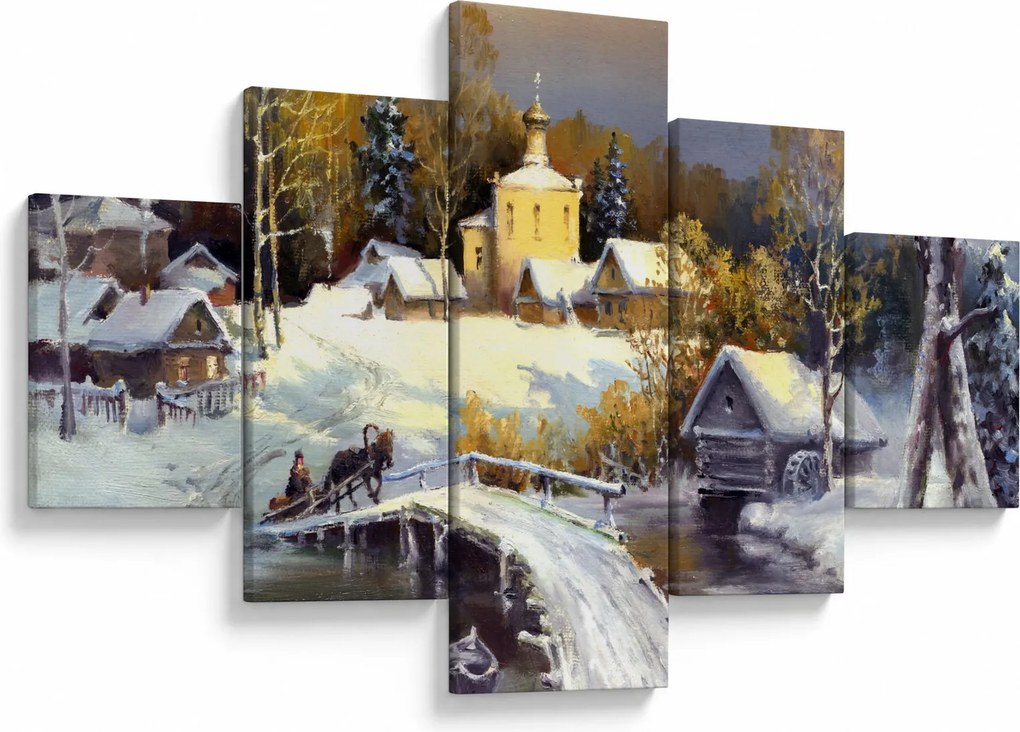 Obraz - Zimowe miasteczko (125x70 cm)