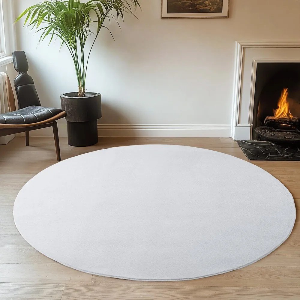 Biały okrągły dywan ø 120 cm Joy 1400 – Ayyildiz Carpets