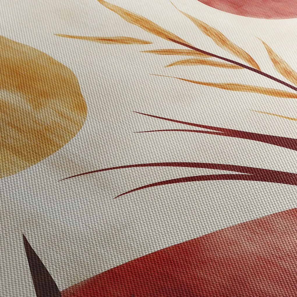 Obraz - Rośliny i okręgi (170x50 cm)