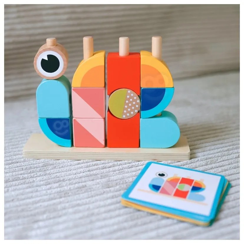 Tooky toy krab układanka drewniana stosy klocki bloki pastelowy