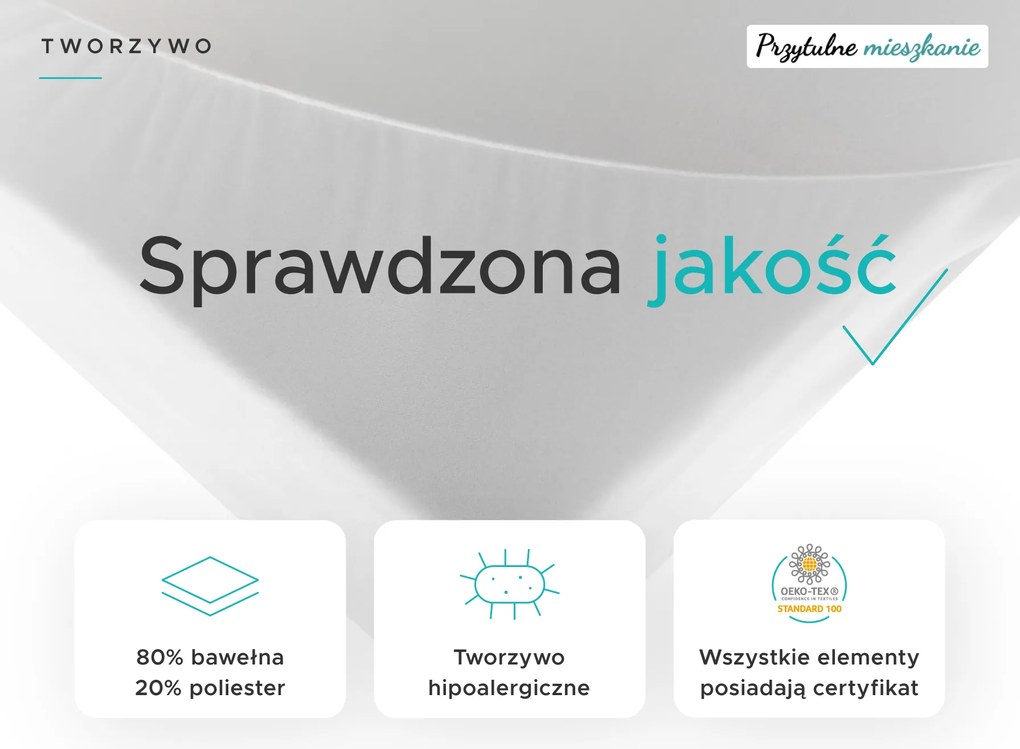 Nieprzemakalny frotowy ochraniacz na materac GUARD 80 x 200 cm