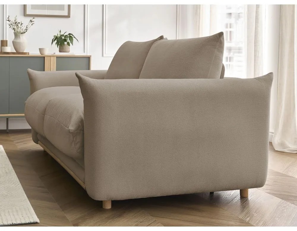 Beżowa rozkładana sofa 214 cm Ernest – Bobochic Paris