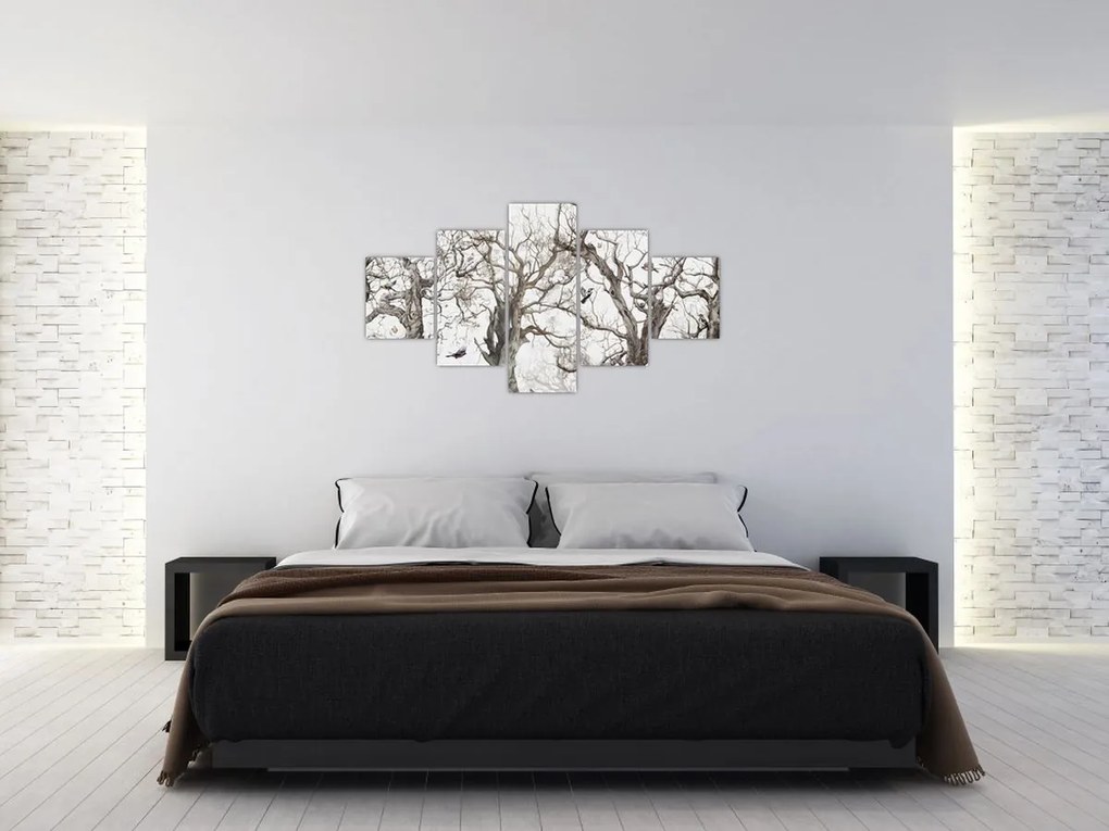 Obraz - Wzór lasu, rysunek (125x70 cm)