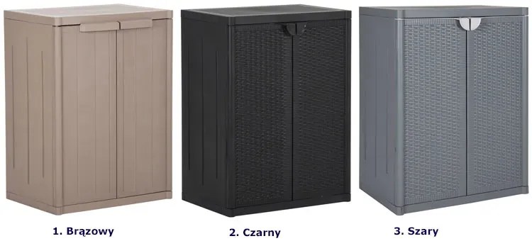 Brązowa szafka z 2 półkami na balkon i do garażu - Kermi 3X
