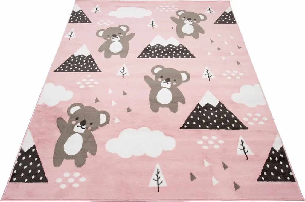 Różowy dziecięcy dywan w misie koala 60cm D8-Z28