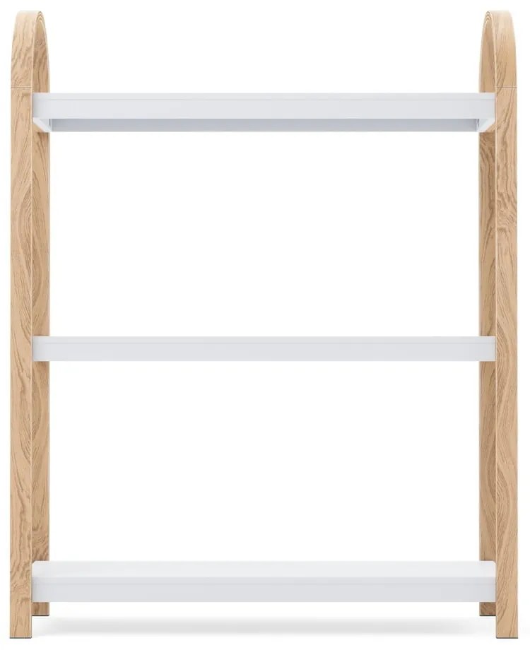 Biały regał w dekorze drewna egzotycznego 72x90 cm Bellwood – Umbra
