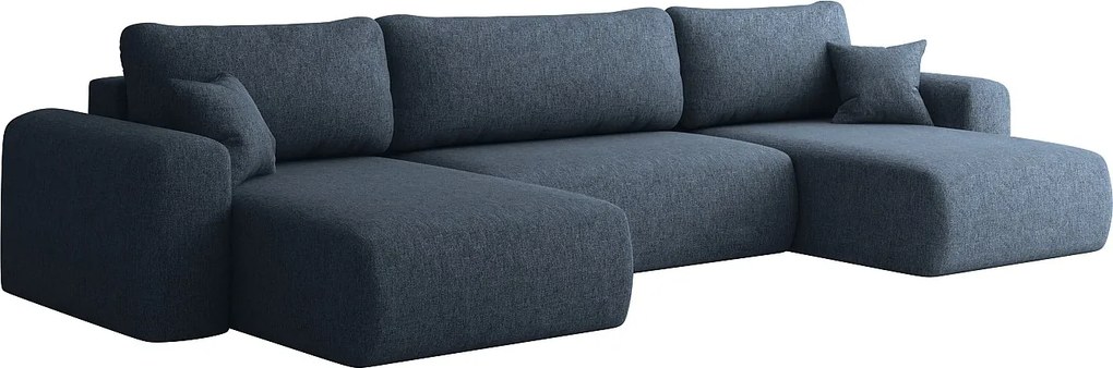 Sofa narożnik CAPRI U, z funkcją spania, do salonu, ciemnoniebieski