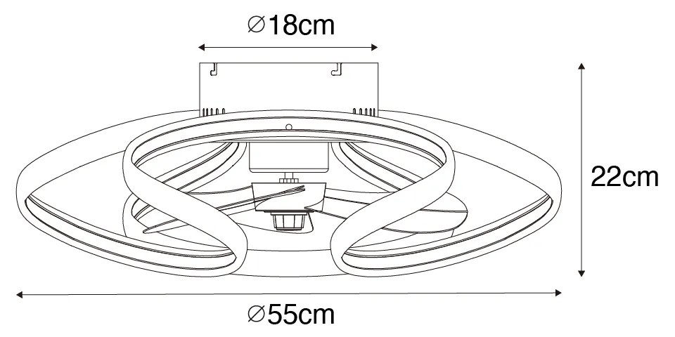 Biały Wentylator sufitowy z lampą 55 cm z LED z możliwością ściemniania i pilotem - MandyDesignerski Oswietlenie wewnetrzne