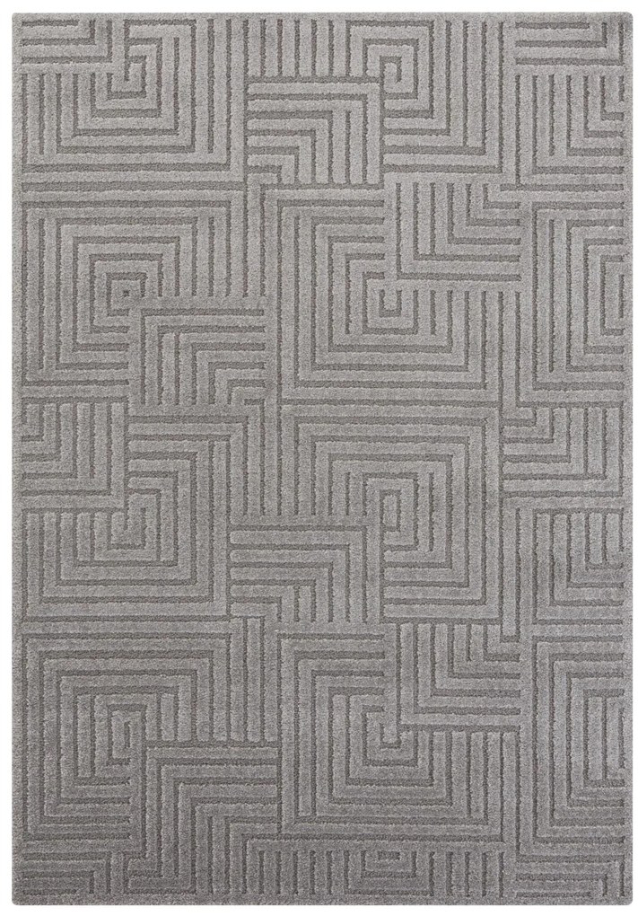 Dywan nowoczesny New York Geometria 3D szary 80 cm x 150 cm