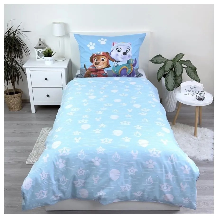 Niebieska bawełniana pościel dziecięca jednoosobowa 140x200 cm Paw Patrol – Jerry Fabrics
