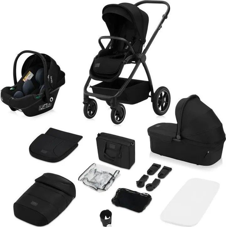 Lionelo - Wózek kombinowany 3w1 MERIL Black Onyx
