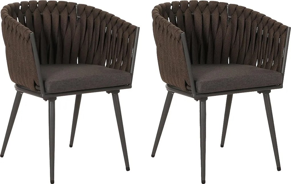 Krzesło do jadalni MCW-N38 (zestaw 2 sztuk),  brązowy Poduszka ciemnoszara