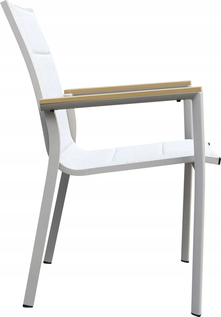 3587W-BE Krzesło Ogrodowe Beżowe 56x65x88 cm Beżowa Szybkoschnąca Tkanina Nowoczesny