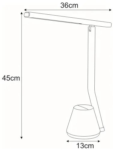 Biała lampka LED na biurko z pojemnikiem - 3X S253 K4-A05