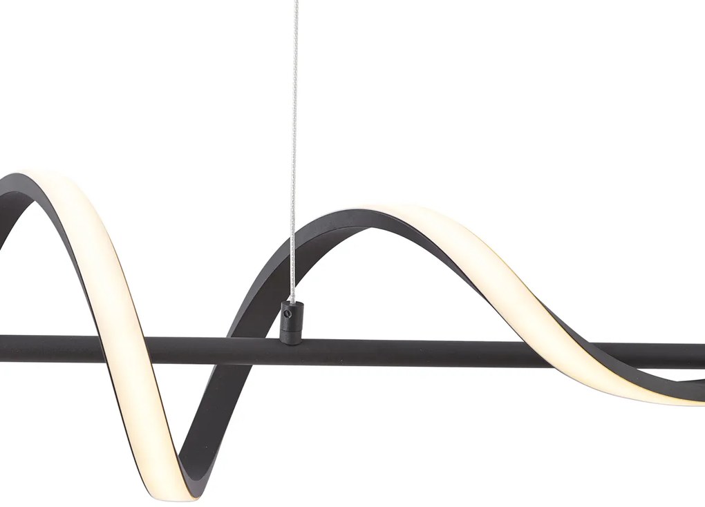 Designerska lampa wisząca czarna 110 cm z wbudowanymi diodami LED z 3-stopniową regulacją ściemniania - WokkelDesignerski Oswietlenie wewnetrzne